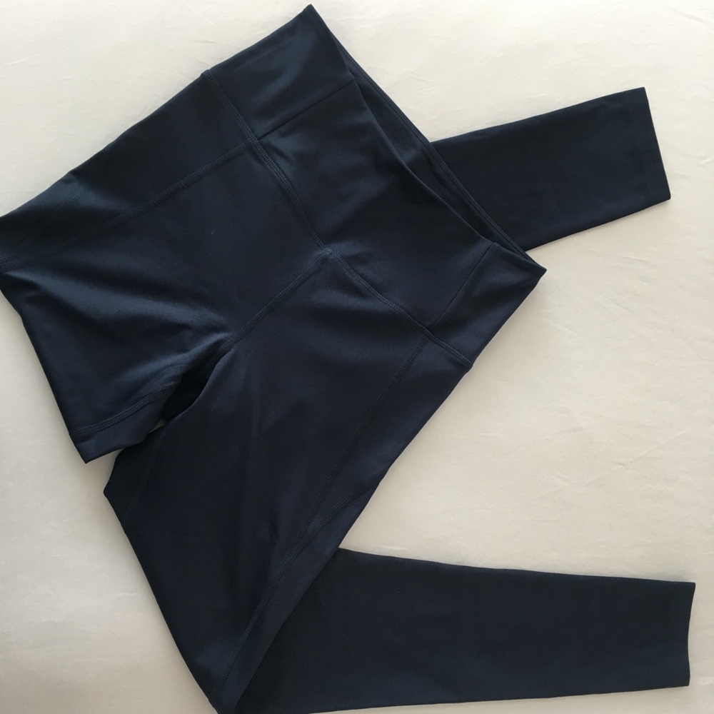 Girlfriend Collective Navy High Waisted Leggings